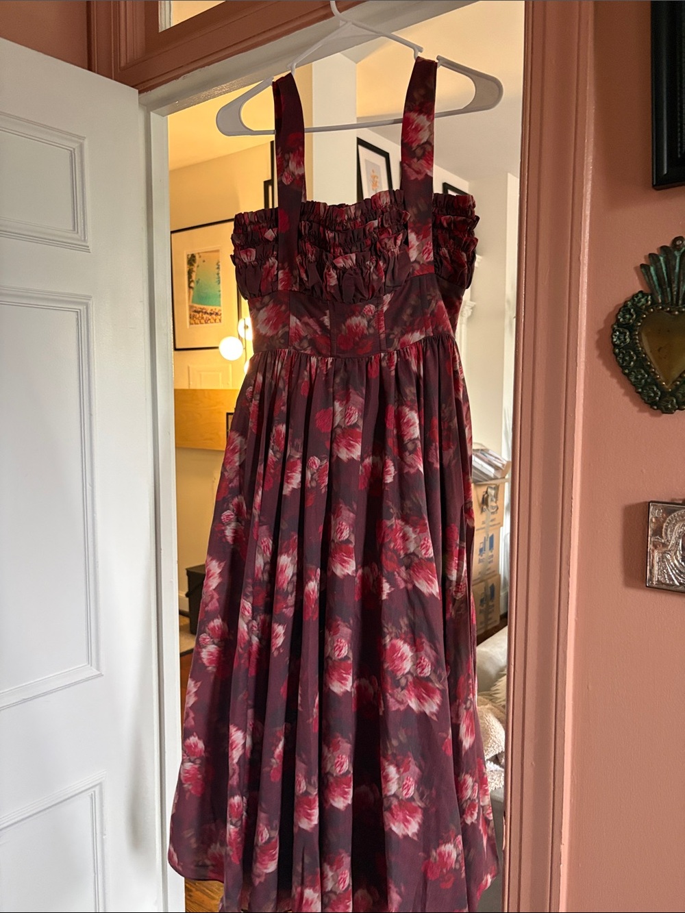 Maison Amory Burgundy Sleeveless Midi Dress